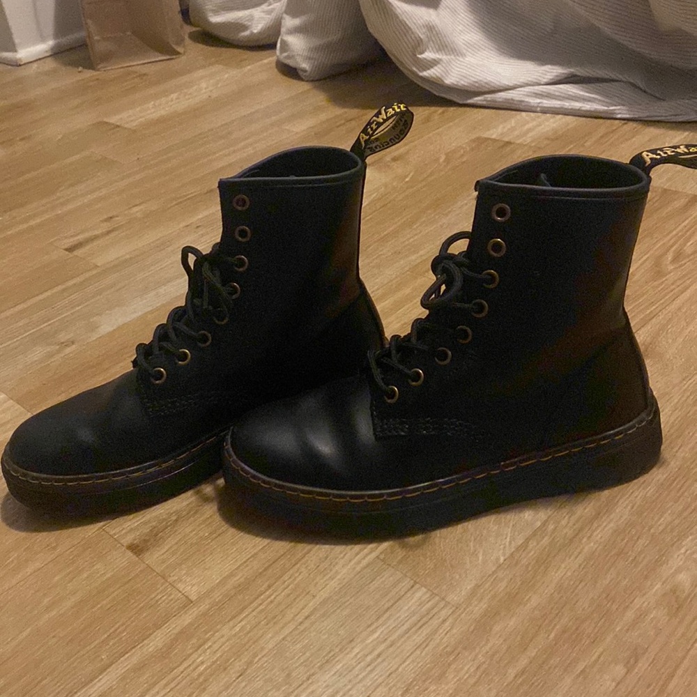Black high top Doc Martens
